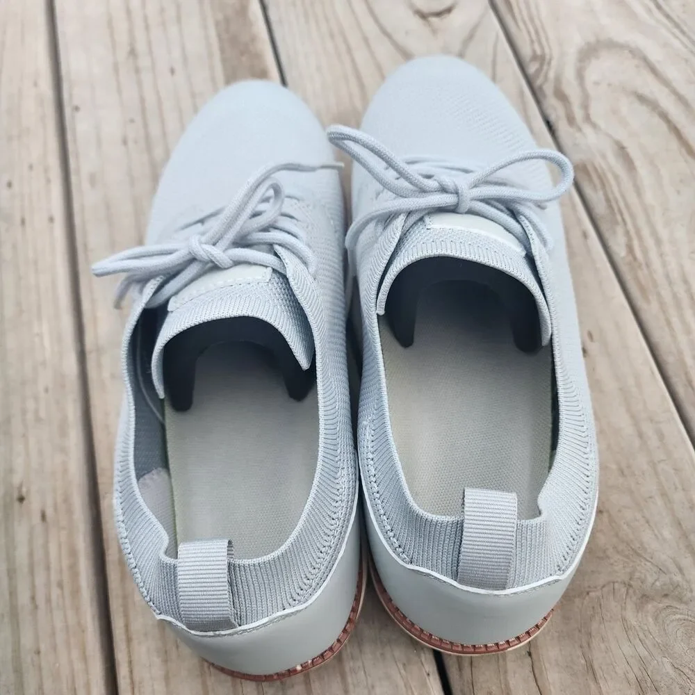 LSIDORYC Mens Gray Breeze Lace-Up Lightweight Casual Comfort Sneakers Sz 10.5/11